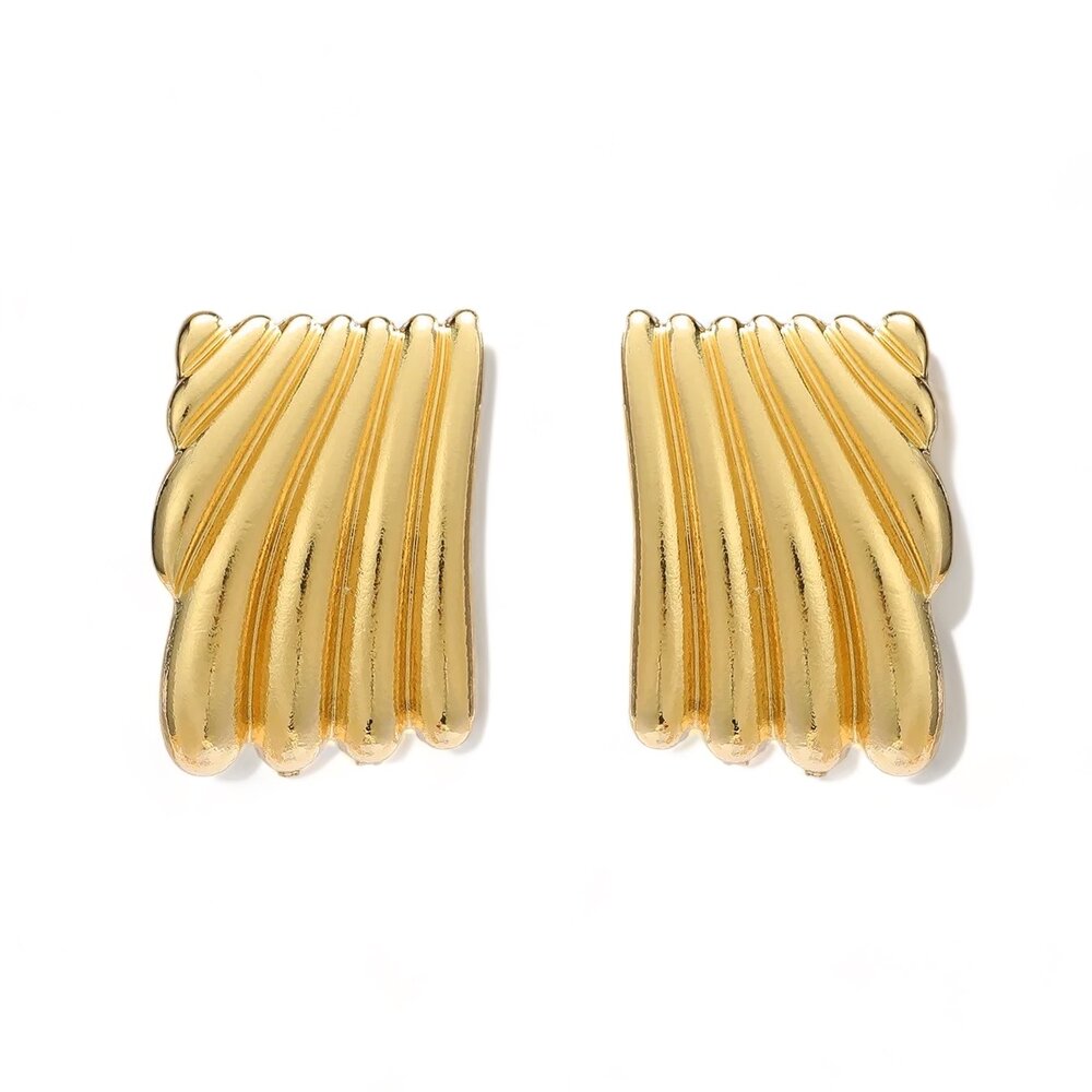 Chunky Rectangle Retro Drop Earrings - 90’s Inspired
