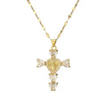 24k Gold Plated Crystal Cross Necklace | River Raine