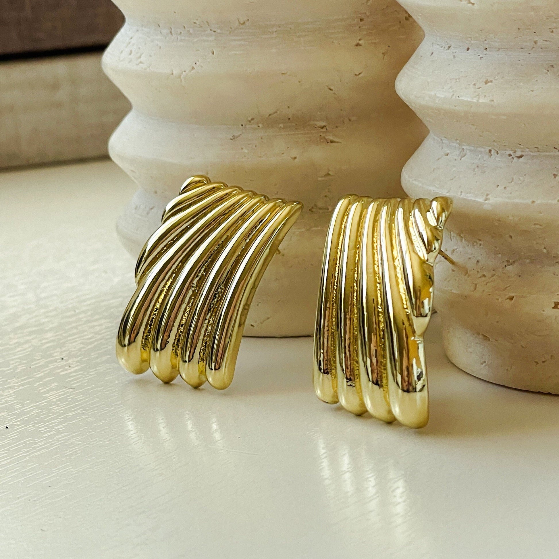 Chunky Rectangle Retro Drop Earrings - 90’s Inspired