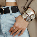 18k Gold Hammered Cuff Bracelet - Grecian Collection