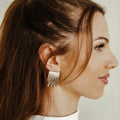 Chunky Rectangle Retro Drop Earrings - 90’s Inspired