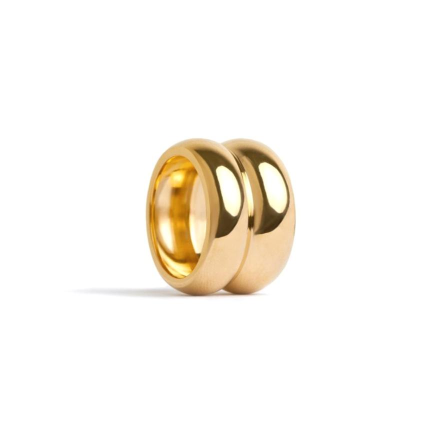 Chunky Double Dome Ring in 18k Gold - Standout Style