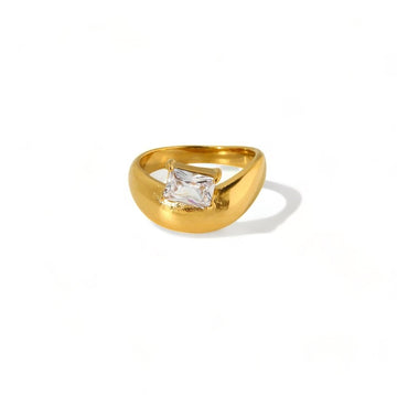 Gold Wave Dome Ring - Simple & Elegant Statement Piece