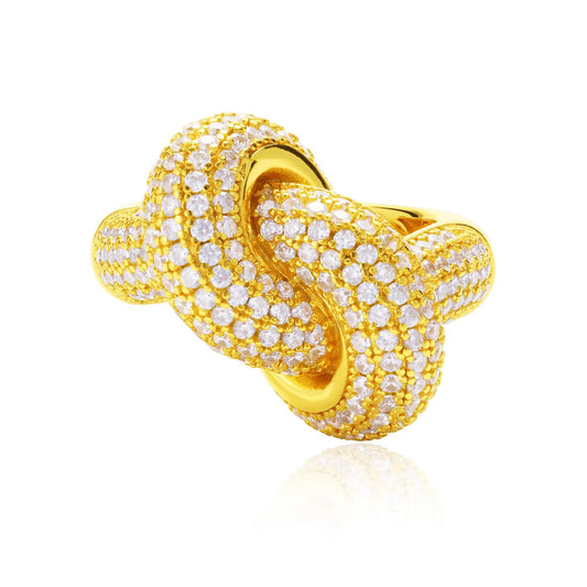 Gold Vermeil Pave Knot Ring