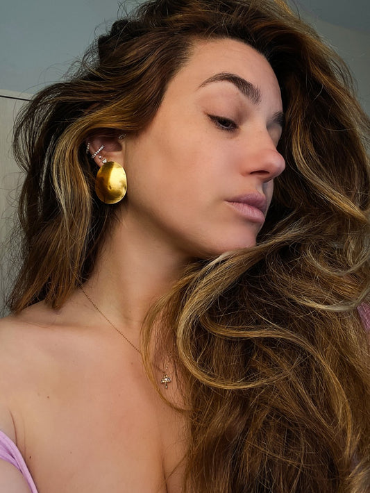 Gold Oval Earrings