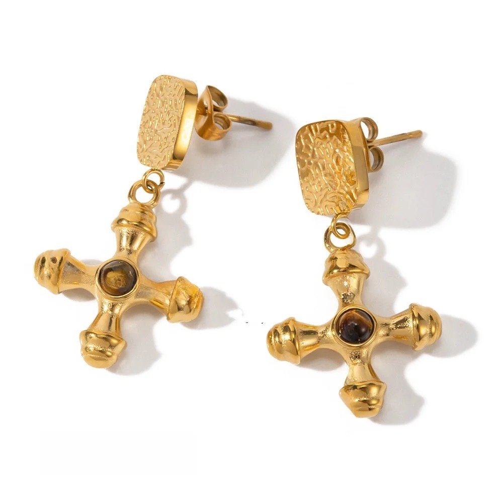 Italian Cross Earrings