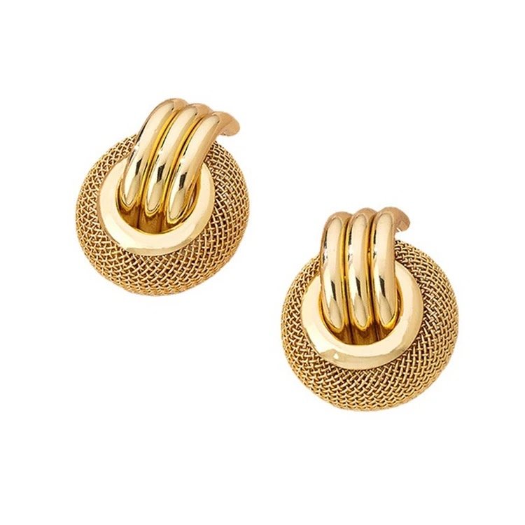 Large Gold Knot Earrings