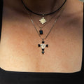 24k Gold Plated Crystal Cross Necklace | River Raine