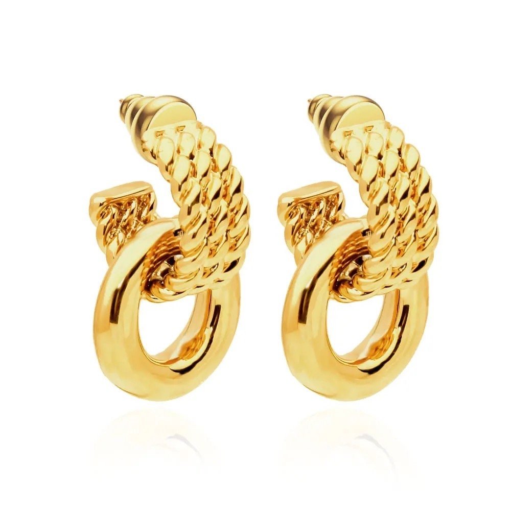 Bold Wave Earrings in Gold or Silver - Retro Inspired