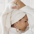 18k Gold Geometric Drop Earrings - Modern Design