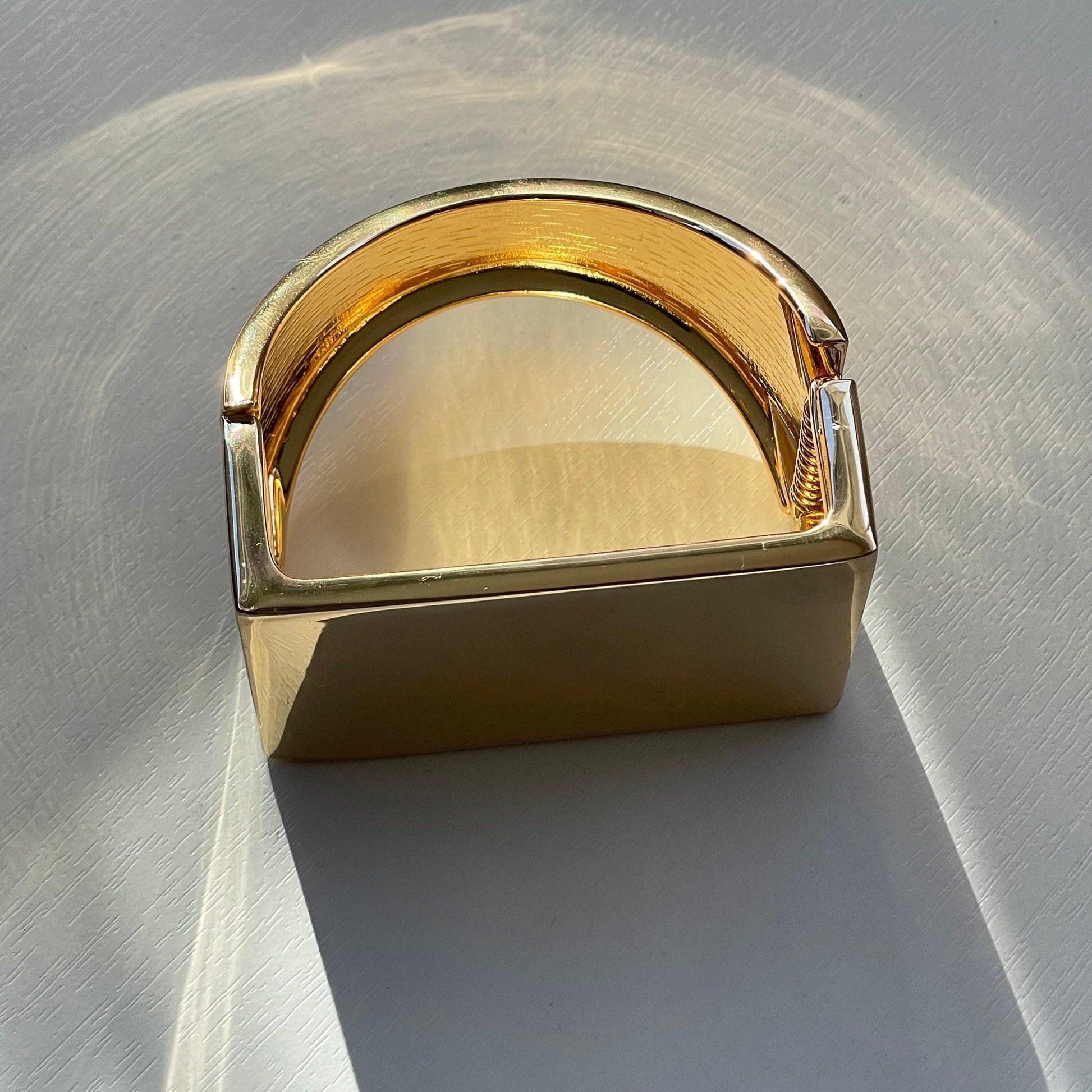 18k Gold Geometric Cuff Bracelet - Bold & Sophisticated