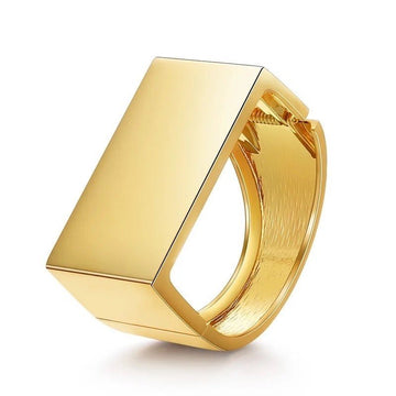 18k Gold Geometric Cuff Bracelet - Bold & Sophisticated