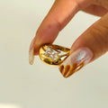 Gold Wave Dome Ring - Simple & Elegant Statement Piece