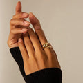 Unique Geometric Dome Ring - Gold Vermeil, Stackable