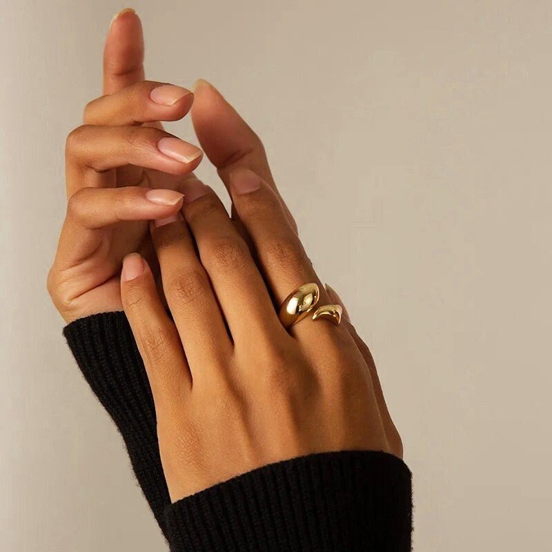 Unique Geometric Dome Ring - Gold Vermeil, Stackable